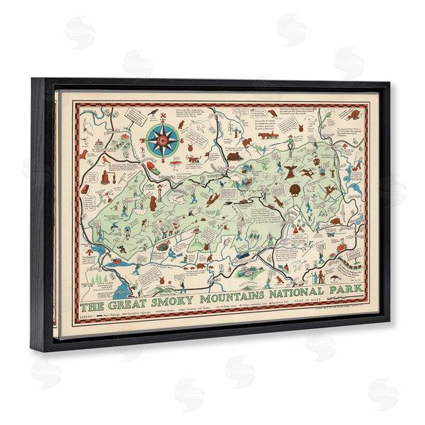 Stupell Industries Stellar Design Studio | Great Smoky Mountains Map Wall Art