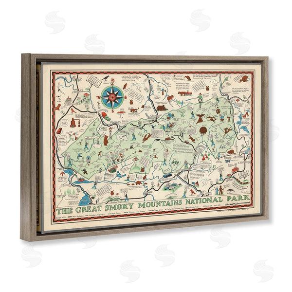 Stupell Industries Stellar Design Studio | Great Smoky Mountains Map Wall Art
