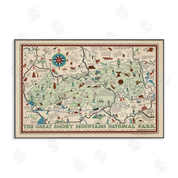 stupell industries Stellar Design Studio | Great Smoky Mountains Map Wall Art
