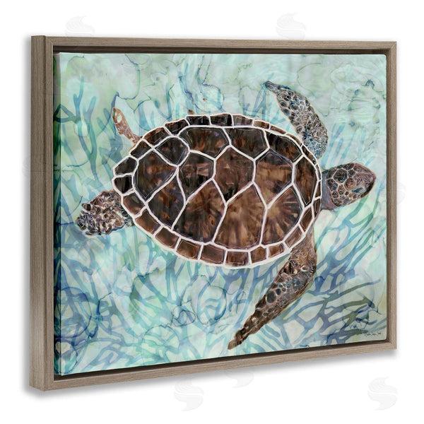 Stupell Industries Stellar Design Studio | Intricate Sea Tortoise Blue Coral