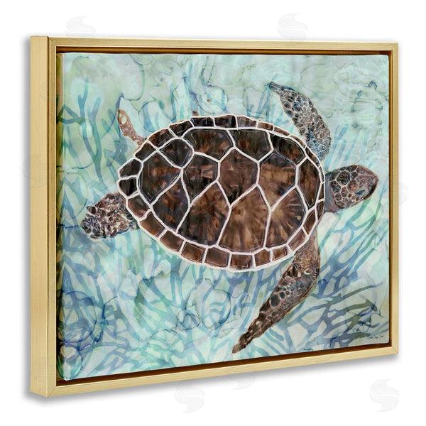 Stupell Industries Stellar Design Studio | Intricate Sea Tortoise Blue Coral