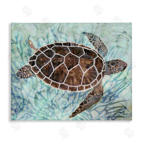 stupell industries Stellar Design Studio | Intricate Sea Tortoise Blue Coral