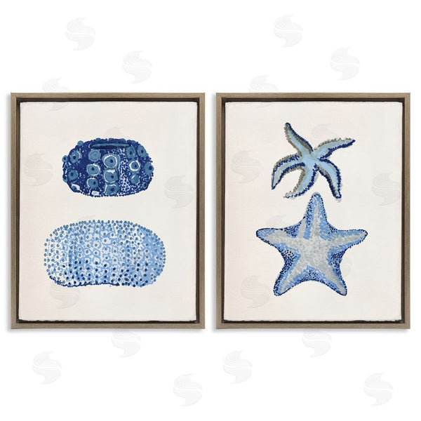 Stupell Industries Stellar Design Studio | Minimal Nautical Sea Creatures Painting Wall Art