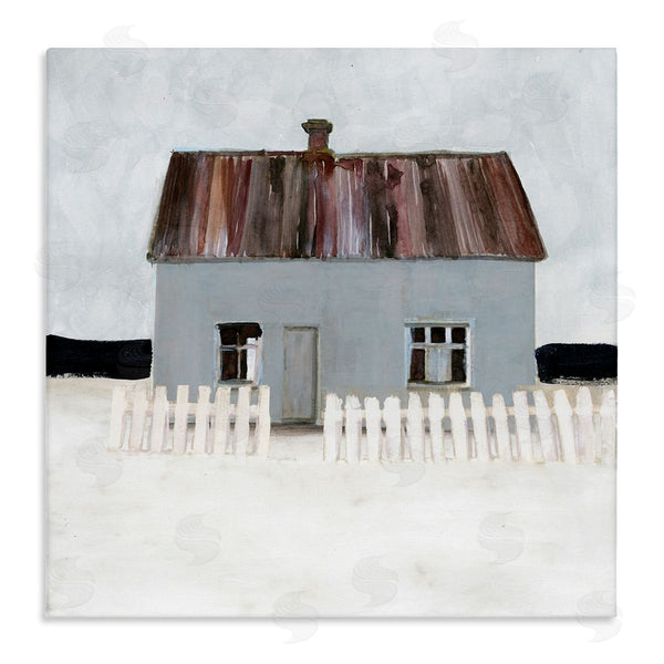stupell industries Stellar Design Studio | Rustic Winter Beach House Coastal Landscape