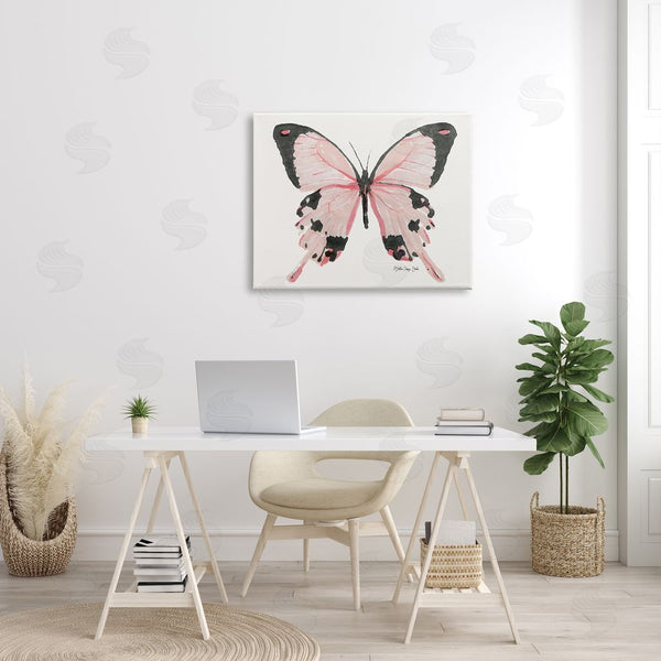 Stupell Industries Stellar Design Studio | Soft Pink Butterfly With Splatter Patterned Wings Wall Art