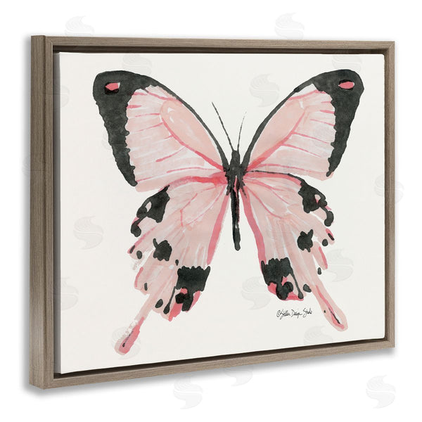 Stupell Industries Stellar Design Studio | Soft Pink Butterfly With Splatter Patterned Wings Wall Art