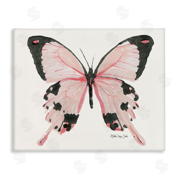 stupell industries Stellar Design Studio | Soft Pink Butterfly With Splatter Patterned Wings Wall Art