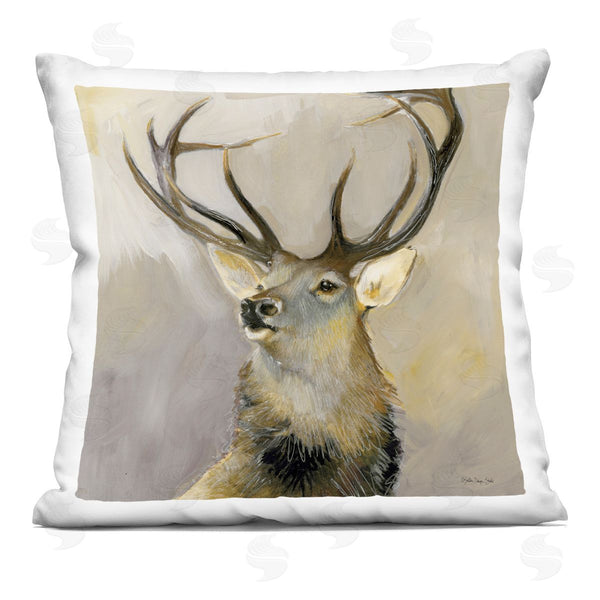 stupell industries Stellar Design Studio | Stoic Elk Nature Portrait Printed Throw Pillow