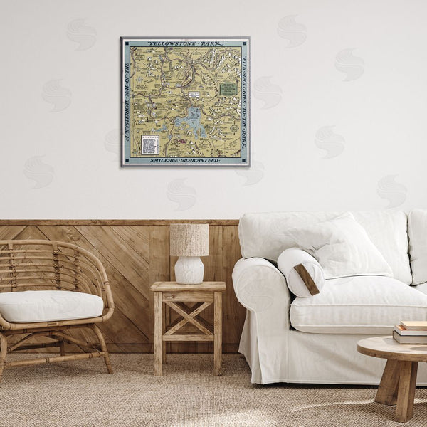 Stupell Industries Stellar Design Studio | Vintage Yellowstone Map Wall Art