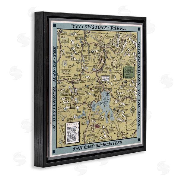 Stupell Industries Stellar Design Studio | Vintage Yellowstone Map Wall Art