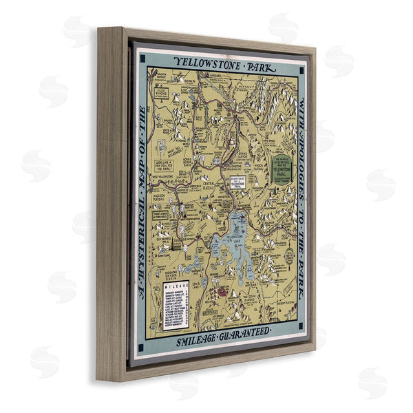 Stupell Industries Stellar Design Studio | Vintage Yellowstone Map Wall Art