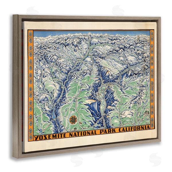 Stupell Industries Stellar Design Studio | Vintage Yosemite Map Wall Art