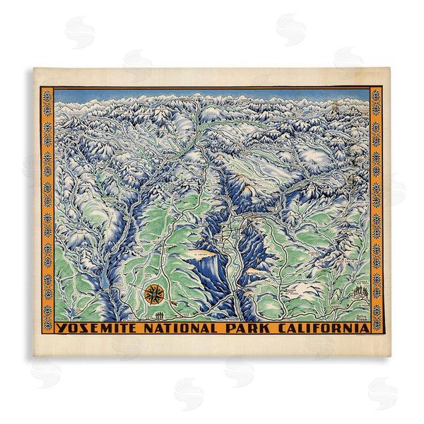stupell industries Stellar Design Studio | Vintage Yosemite Map Wall Art