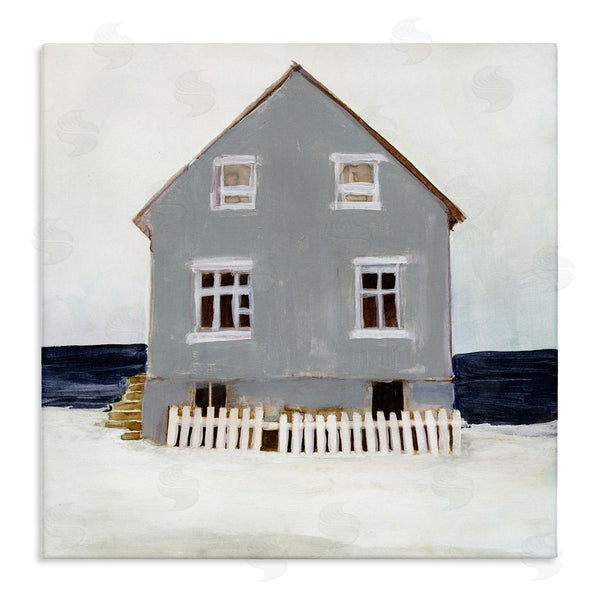 stupell industries Stellar Design Studio | Winter Beach House Landscape
