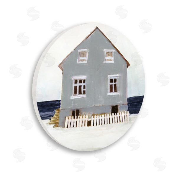 stupell industries Stellar Design Studio | Winter Beach House Landscape Cool Coast Line Wall Art