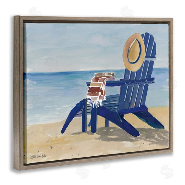 Stupell Industries Stellar Studio | Blue Beach Chair With Hat