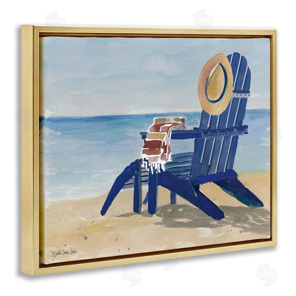 Stupell Industries Stellar Studio | Blue Beach Chair With Hat