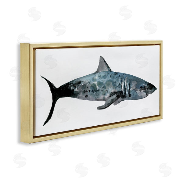 Stupell Industries Stellar Studio | Watercolor Paint Shark Wall Art