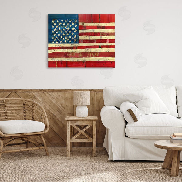 Stupell Industries Stephanie Burgess | United We Stand Independence Day Festive American Flag Wall Art