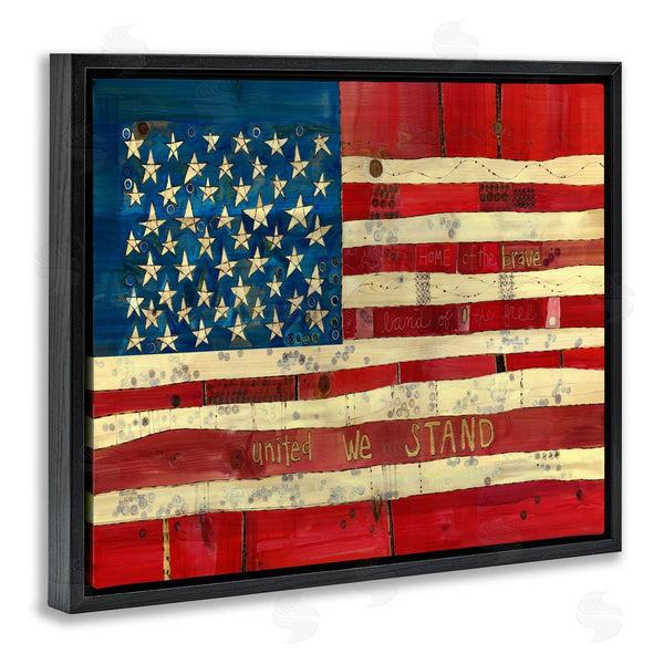 Stupell Industries Stephanie Burgess | United We Stand Independence Day Festive American Flag Wall Art