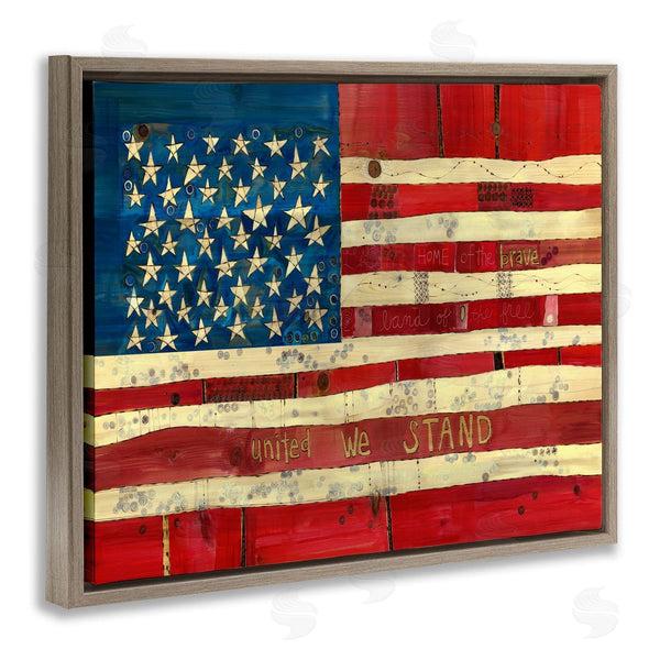 Stupell Industries Stephanie Burgess | United We Stand Independence Day Festive American Flag Wall Art