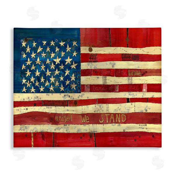 stupell industries Stephanie Burgess | United We Stand Independence Day Festive American Flag Wall Art