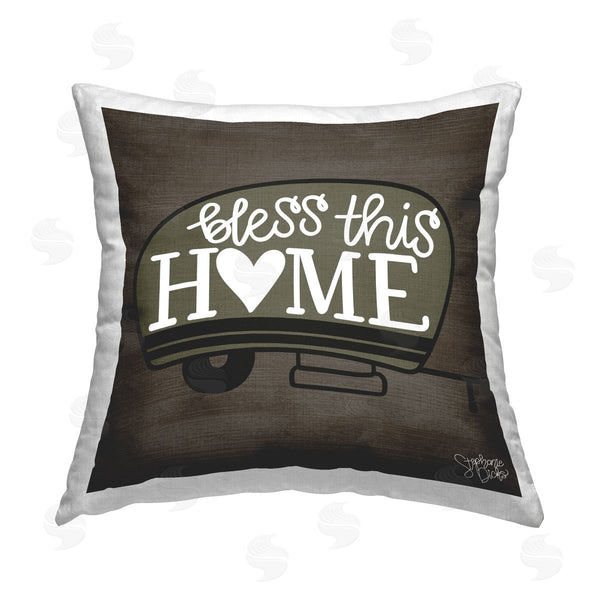stupell industries Stephanie Dicks | Bless This Home Camper Printed Throw Pillow