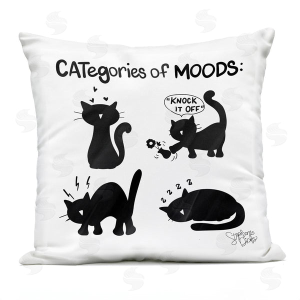 Stupell Industries Stephanie Dicks | Categories Of Moods Funny Cats Printed Throw Pillow