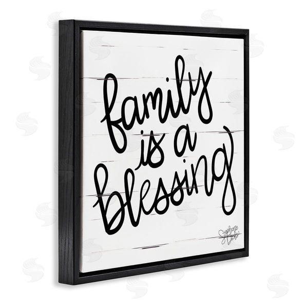 Stupell Industries Stephanie Dicks | Family Is Blessing Rustic Minimal Calligraphy Sign Wall Art
