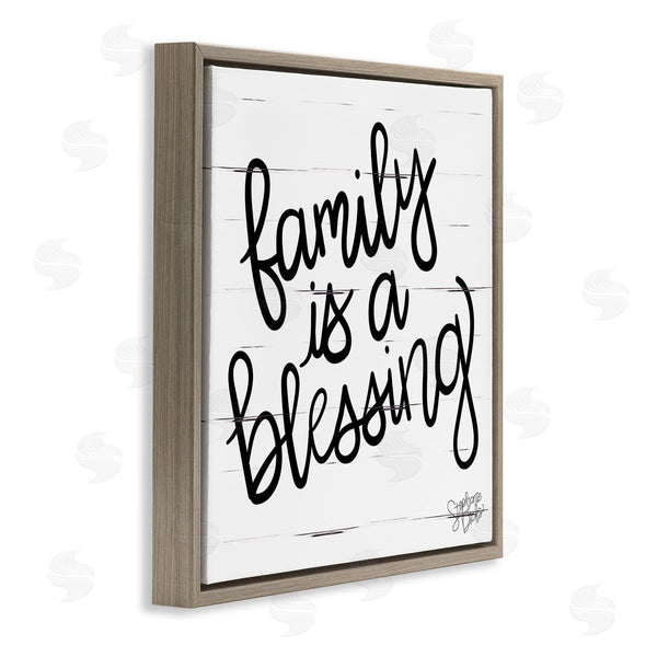 Stupell Industries Stephanie Dicks | Family Is Blessing Rustic Minimal Calligraphy Sign Wall Art