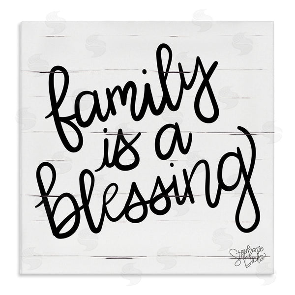 stupell industries Stephanie Dicks | Family Is Blessing Rustic Minimal Calligraphy Sign Wall Art