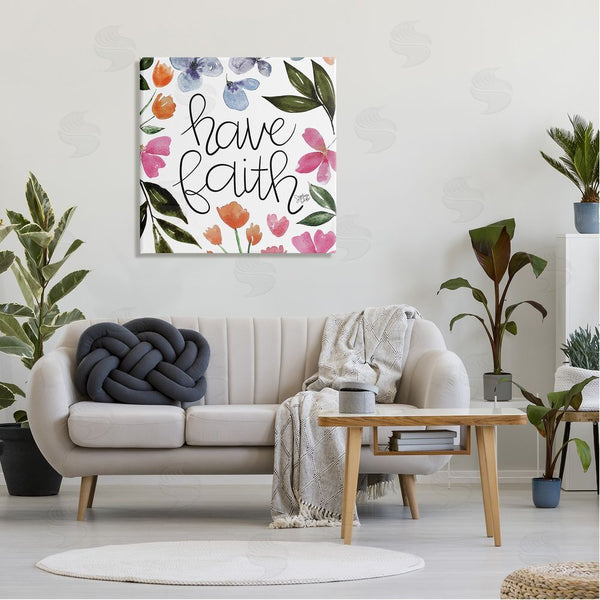Stupell Industries Stephanie Dicks | Have Faith Floral Phrase Wall Art