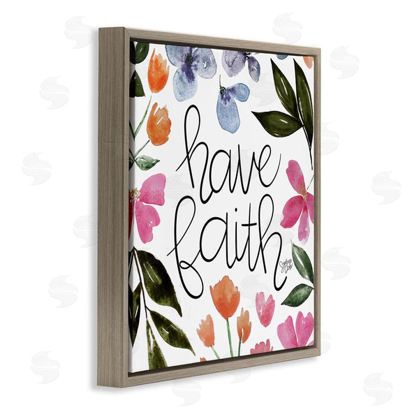 Stupell Industries Stephanie Dicks | Have Faith Floral Phrase Wall Art