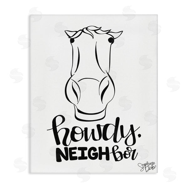 stupell industries Stephanie Dicks | Howdy Neighbor with Horse Wall Art