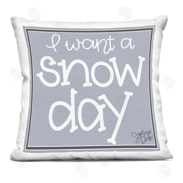 stupell industries Stephanie Dicks | l Want a Snow Day Winter Phrase Printed Throw Pillow