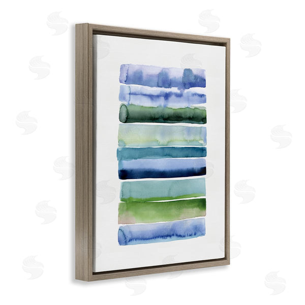 Stupell Industries Stephanie Ryan | Green And Blue Ombre Stripes