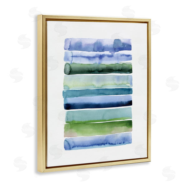 Stupell Industries Stephanie Ryan | Green And Blue Ombre Stripes