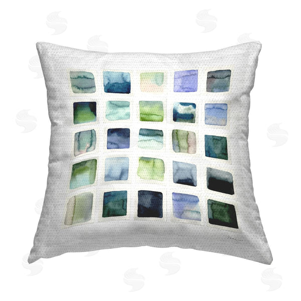 Stupell Industries Stephanie Ryan | Watercolor Patterned Squares Printed Throw Pillow
