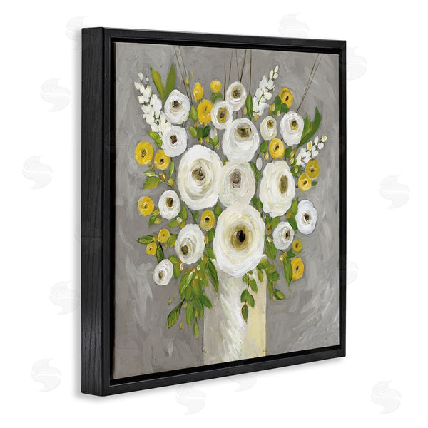Stupell Industries Stephanie Workman Marrott | Abstract Ranunculus Floral Bouquet Yellow White Country Flowers Wall Art