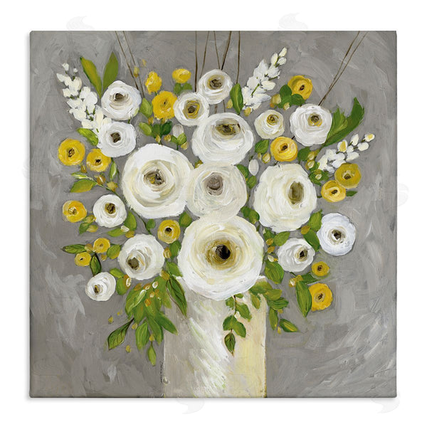stupell industries Stephanie Workman Marrott | Abstract Ranunculus Floral Bouquet Yellow White Country Flowers Wall Art