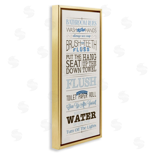 Stupell Industries Stephanie Workman Marrott | Bathroom Rules Vintage List Wall Art