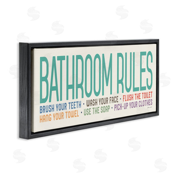 Stupell Industries Stephanie Workman Marrott | Bathroom Rules With Teal Text