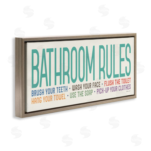 Stupell Industries Stephanie Workman Marrott | Bathroom Rules With Teal Text