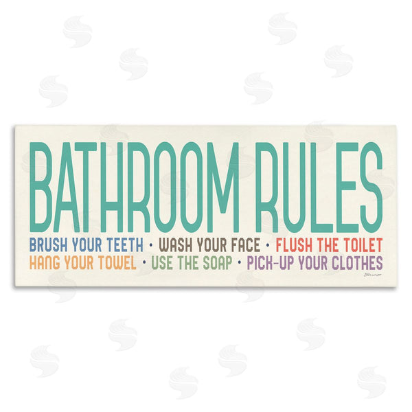 stupell industries Stephanie Workman Marrott | Bathroom Rules with Teal Text