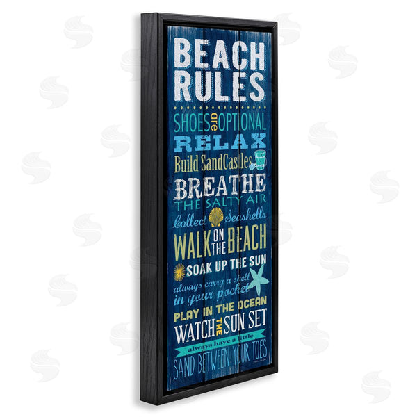Stupell Industries Stephanie Workman Marrott | Blue Planked Beach Rules Sign Wall Art