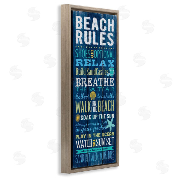 Stupell Industries Stephanie Workman Marrott | Blue Planked Beach Rules Sign Wall Art
