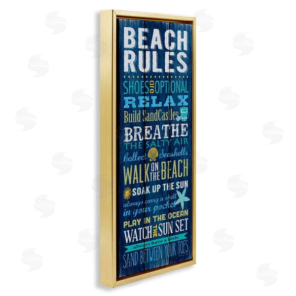 Stupell Industries Stephanie Workman Marrott | Blue Planked Beach Rules Sign Wall Art