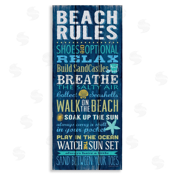 stupell industries Stephanie Workman Marrott | Blue Planked Beach Rules Sign Wall Art