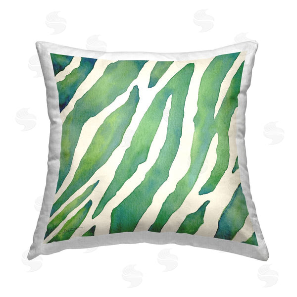 stupell industries Stephanie Workman Marrott | Bold Green Zebra Pattern Printed Throw Pillow