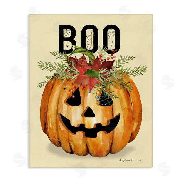 stupell industries Stephanie Workman Marrott | Boo Halloween Flowers Wall Art
